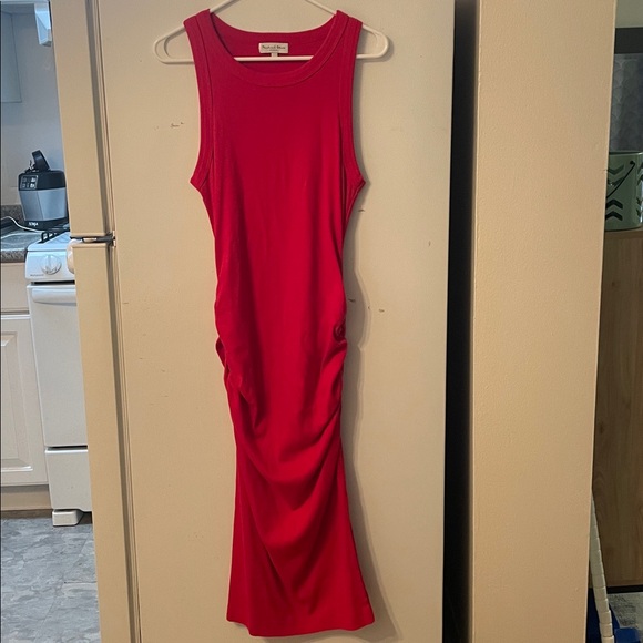 Michael Stars Dresses & Skirts - Michael Stars Los Angeles Large Scarlet Red Ribbed Maxi Dress Resort Classic